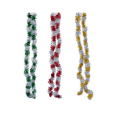 Christmas Tinsel 8cm x 2m, two tone, assorte